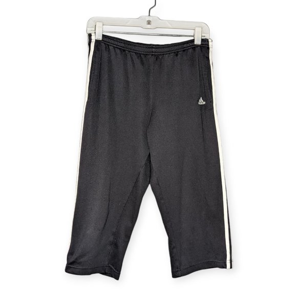 Adidas Black & White Cropped Athletic Pants Size Small - Picture 1 of 12